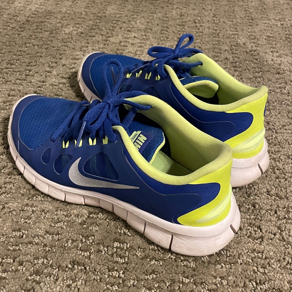 Nike Blue and Lime Athletic Shoes